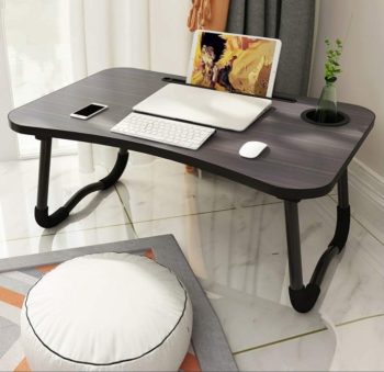 Wooden Laptop Table – Multi-Purpose Portable Desk (Random Colour)