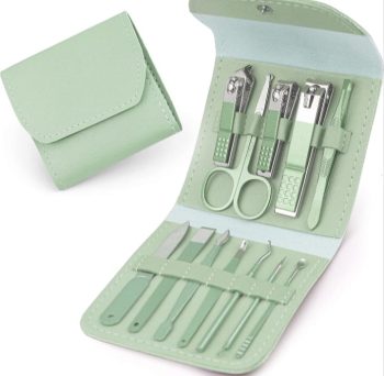 Brandomatic Manicure Kit, 16-in-1, Nail Clippers, Cuticle Scissors, Nail Files, Nail Polish